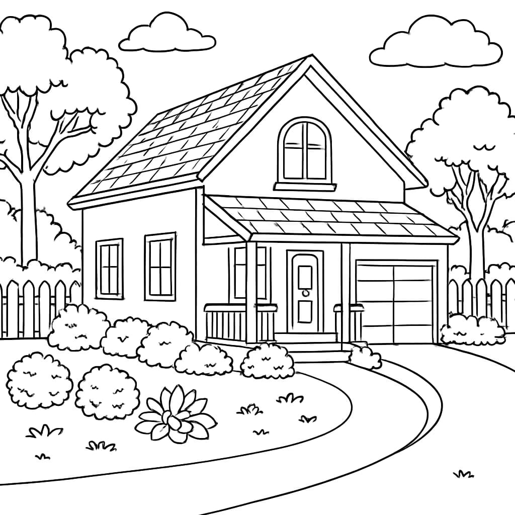 Cozy Family Home Coloring Pages
