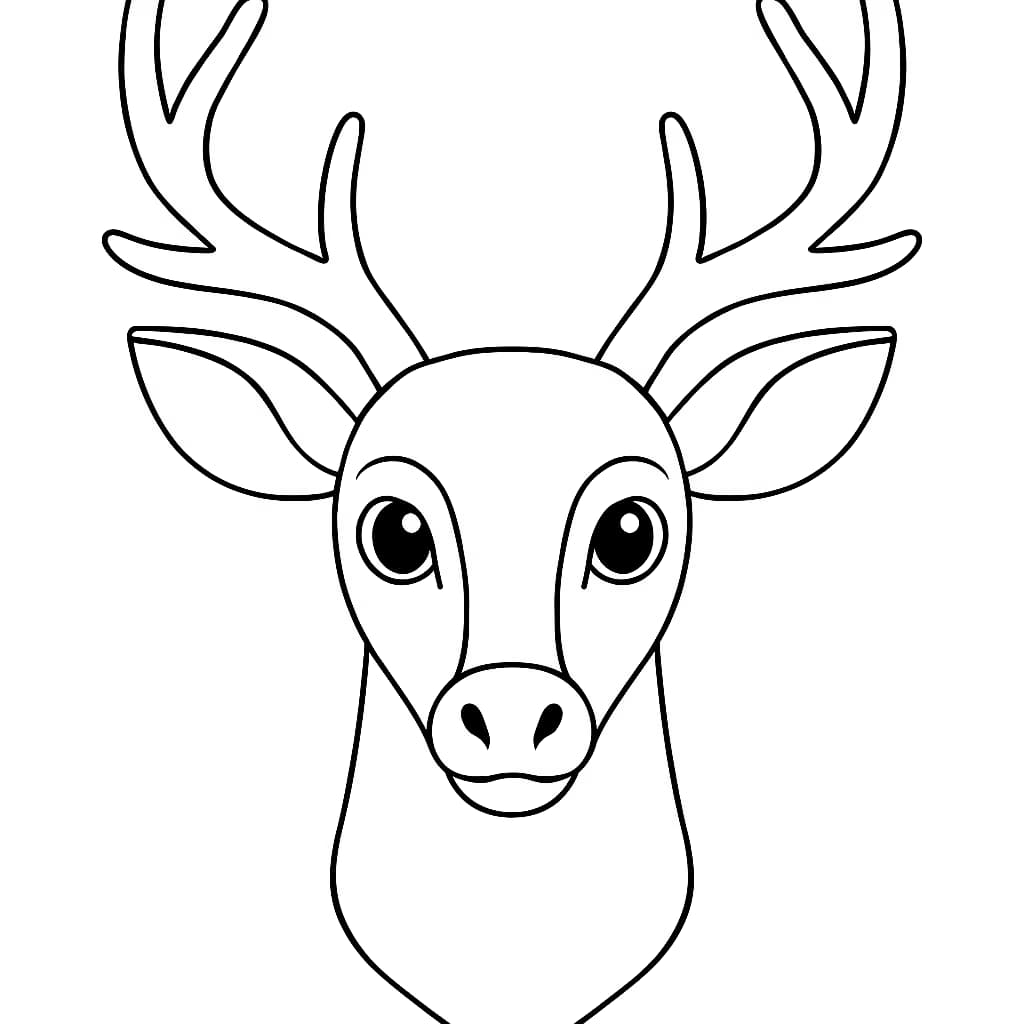 Deer Coloring Pages – Simple Deer Head for Toddlers