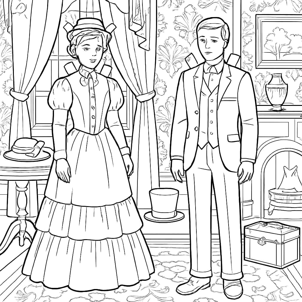 Historical Paper Dolls Coloring Pages