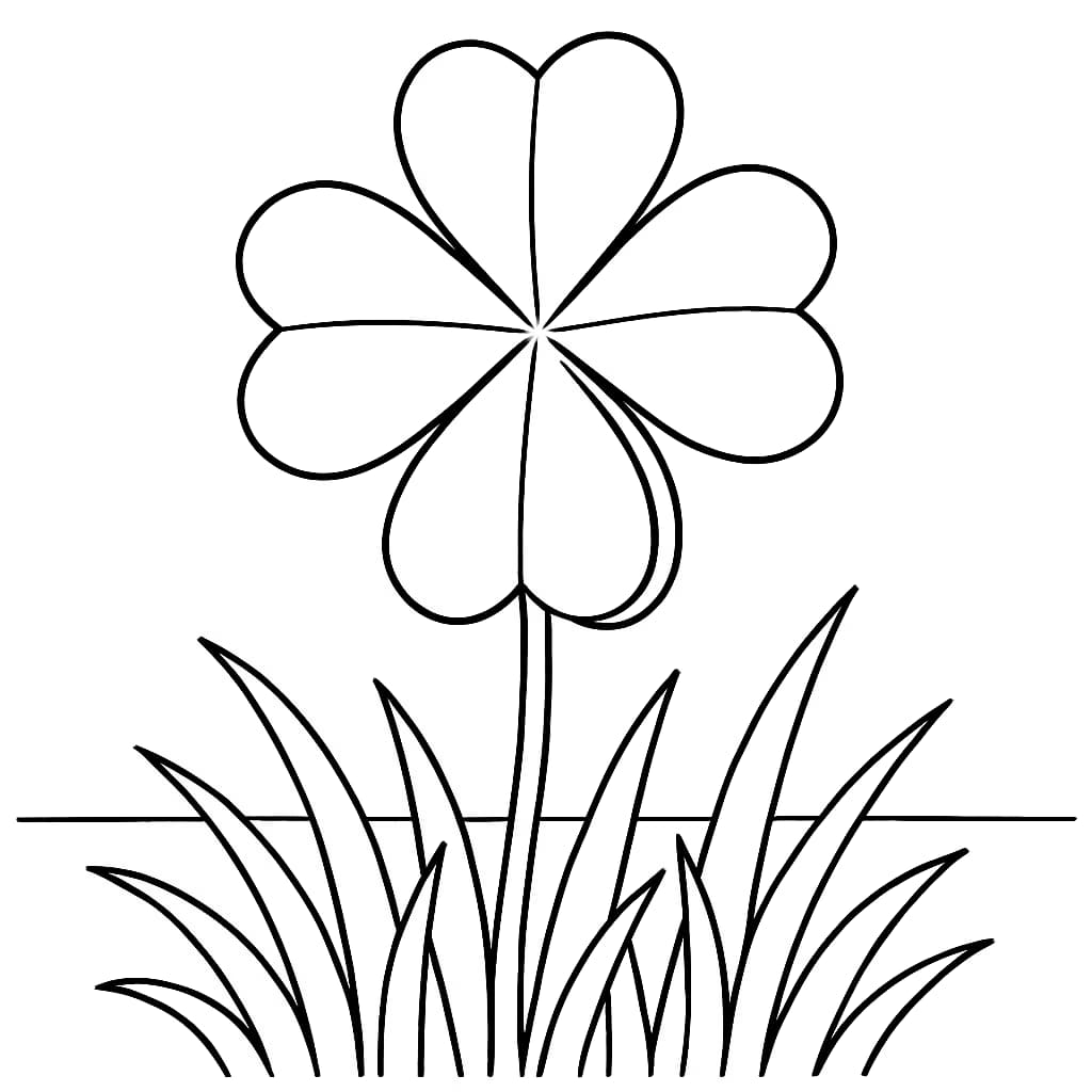 Pages de coloriage Trèfle à quatre feuilles