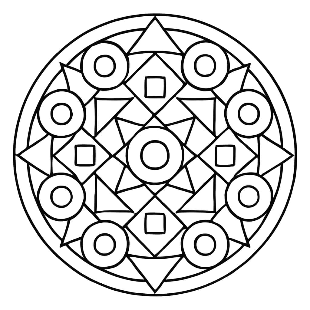 Мандала раскраски — геометрический узор
