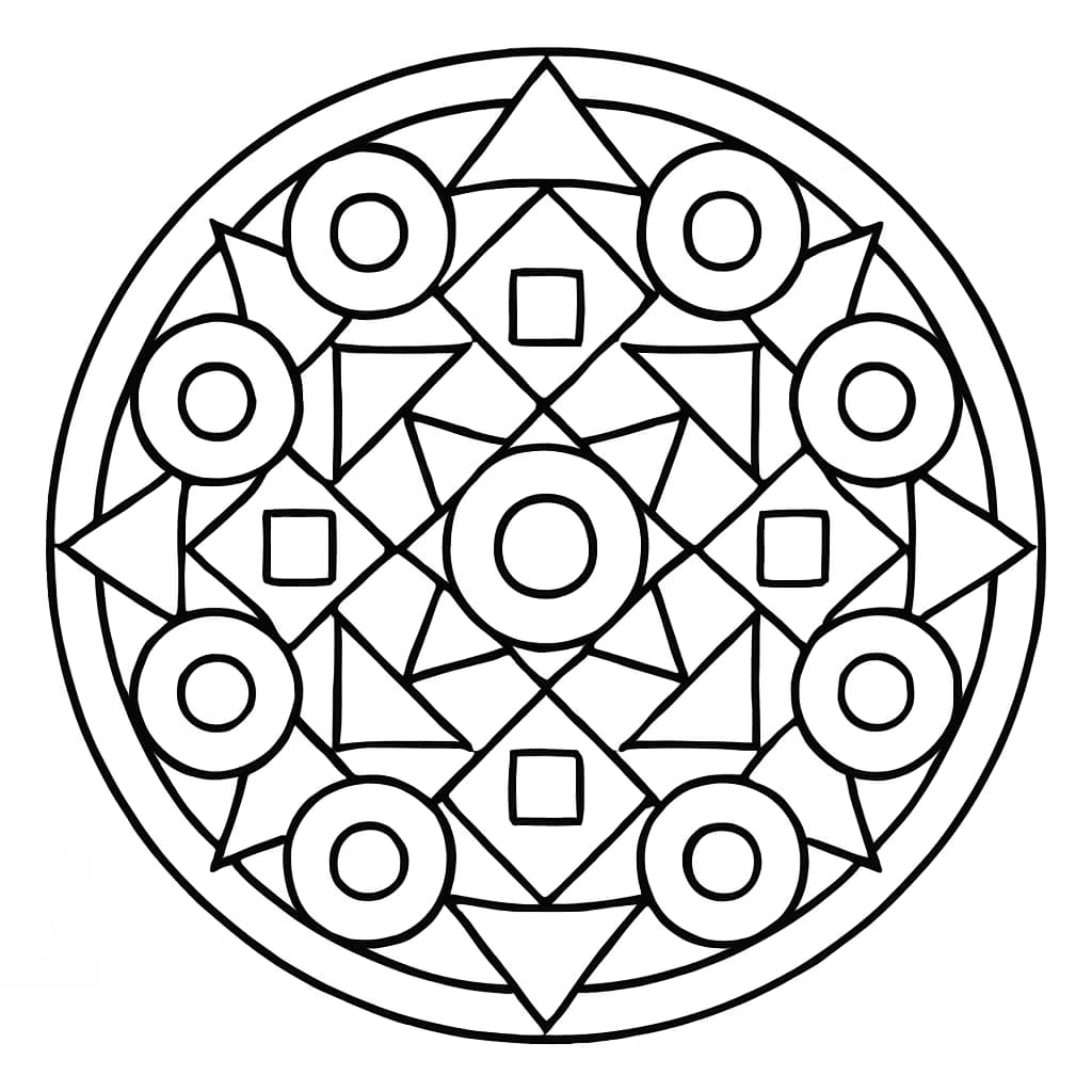Мандала раскраски — геометрический узор