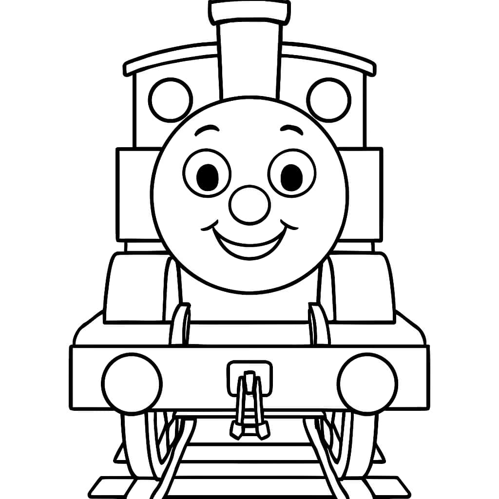 Train Coloring Pages - Cute Train Front View for Toddlers
