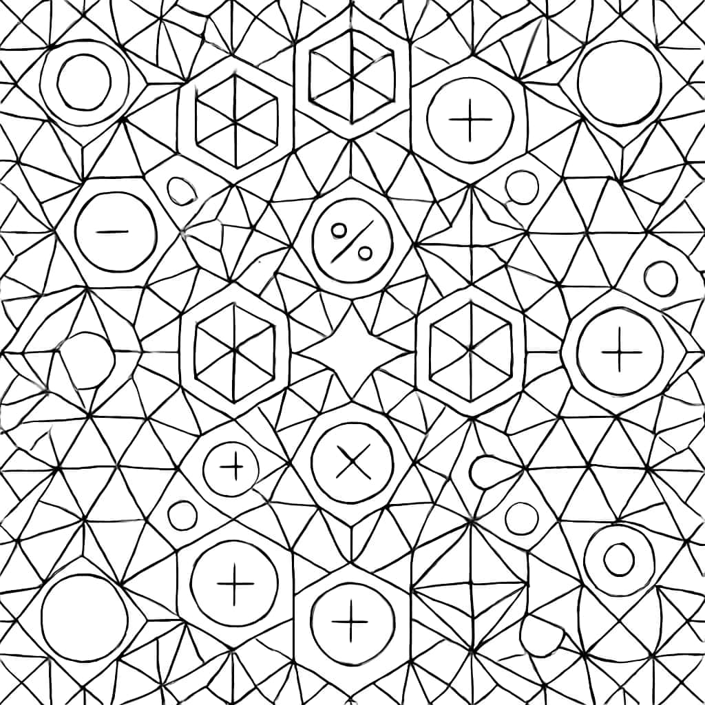 Math Mosaic Patterns Coloring Pages for Adults