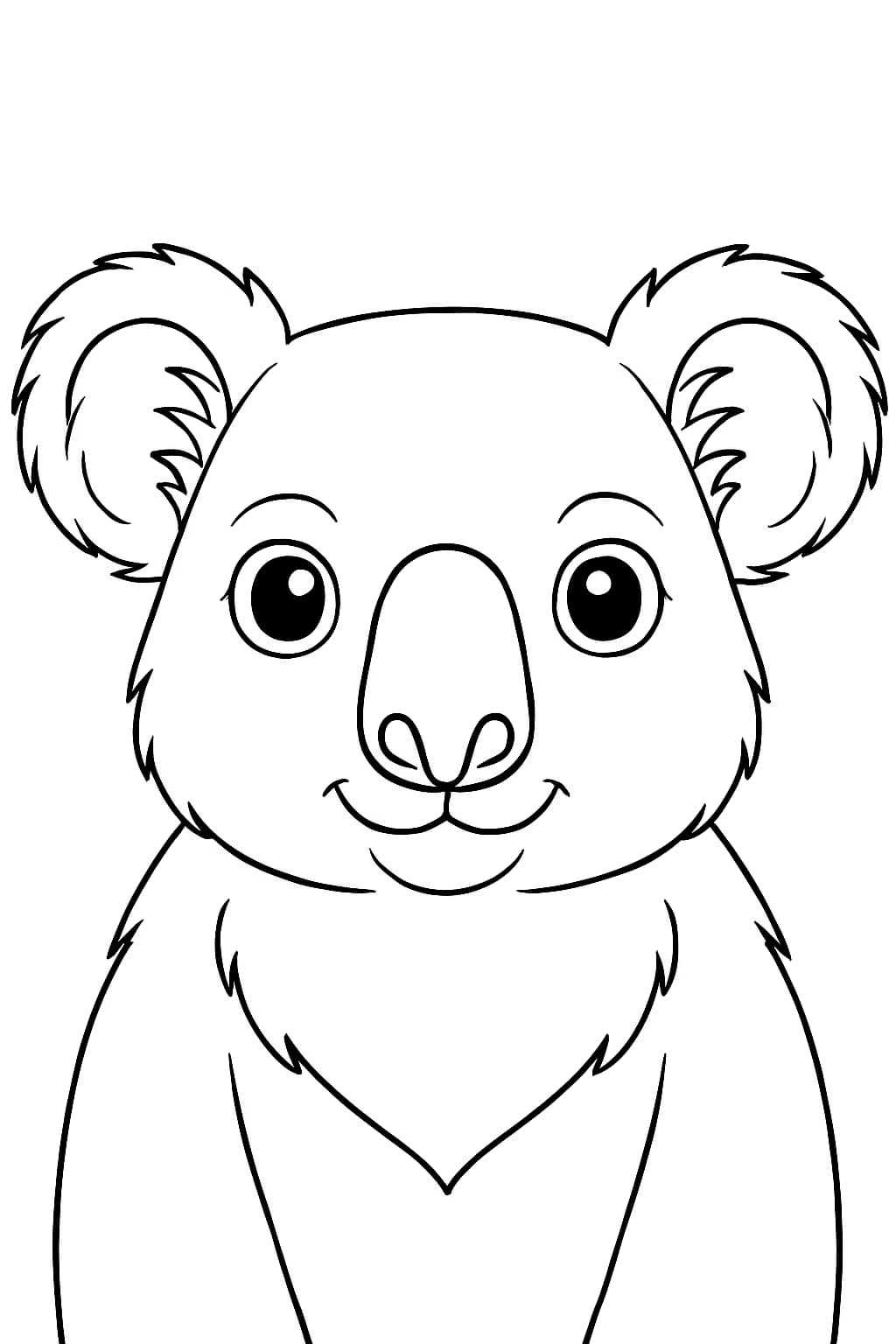 Koala Coloring Pages – Koala Face Close-up for Toddlers