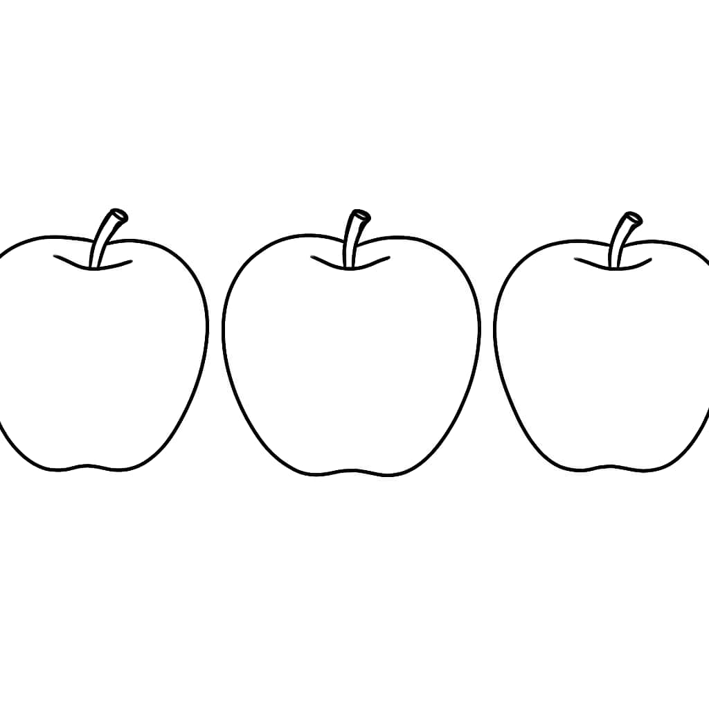 Math Coloring Pages - Counting Apples Coloring Page for Toddlers