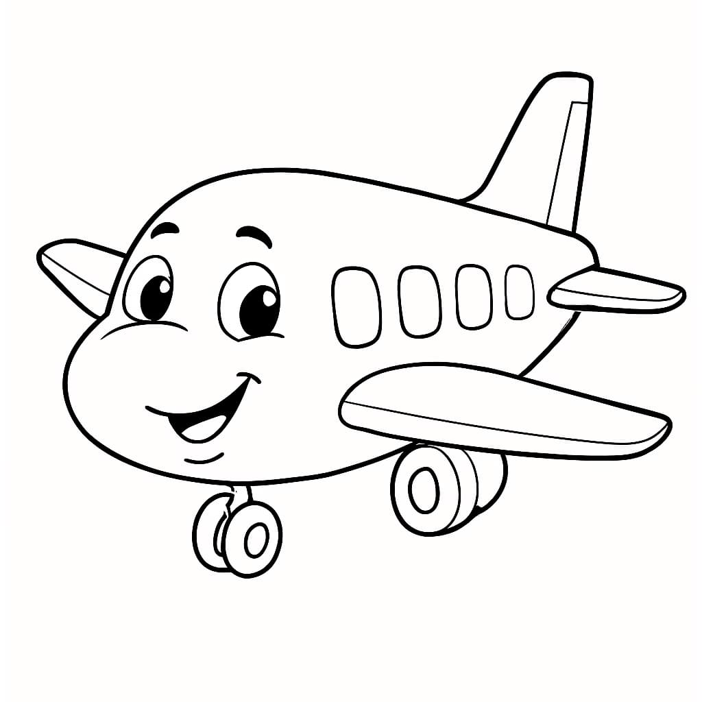 Airplane Coloring Pages – Cute Cartoon Airplane for Toddlers