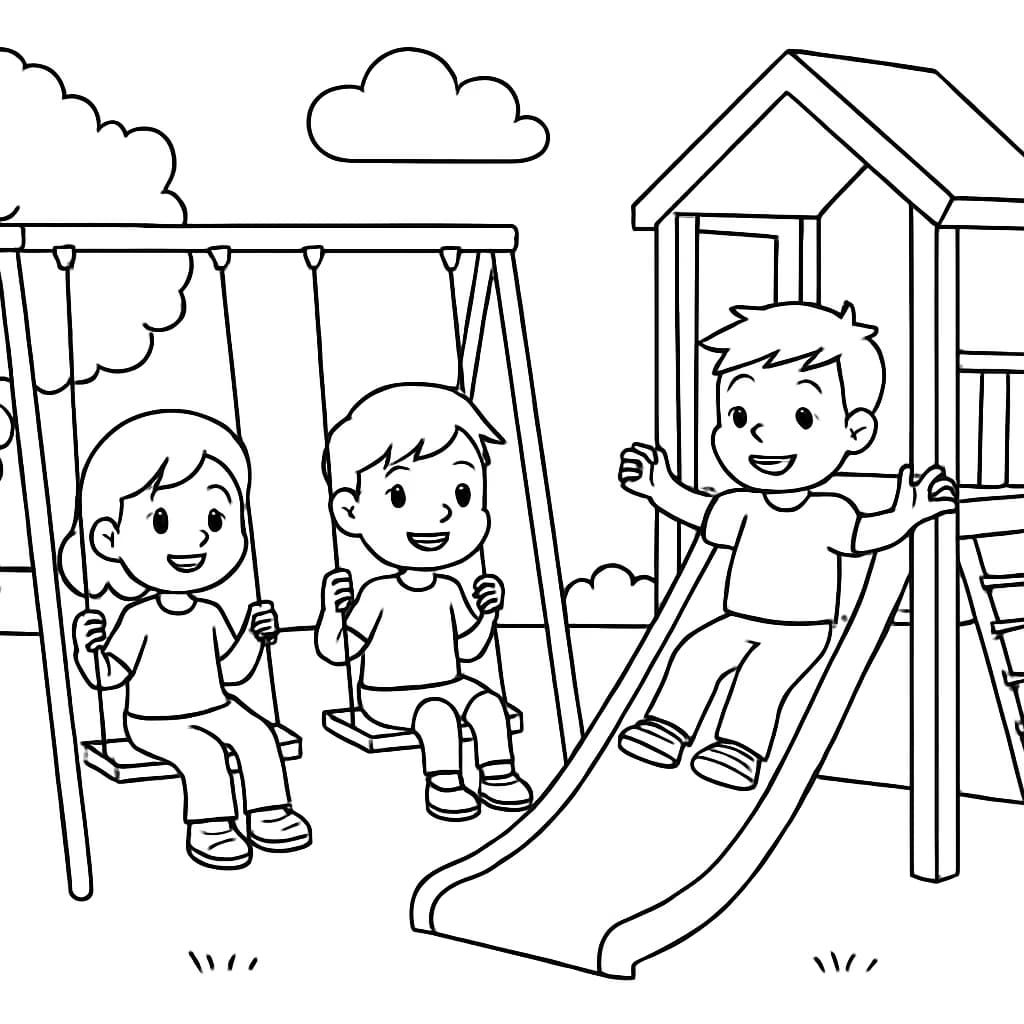 Kindergarten Coloring Pages – Playground Fun