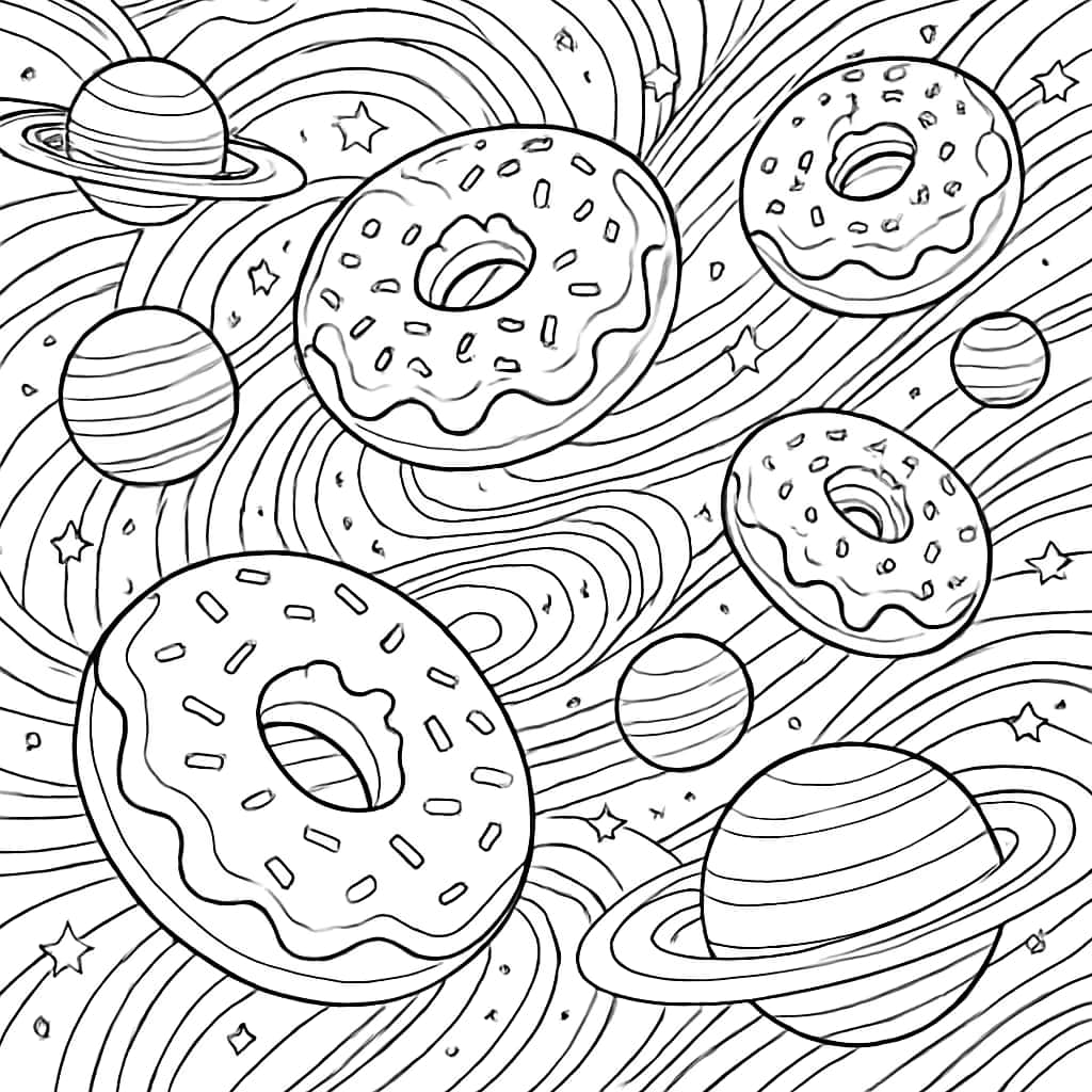 甜甜圈涂色页