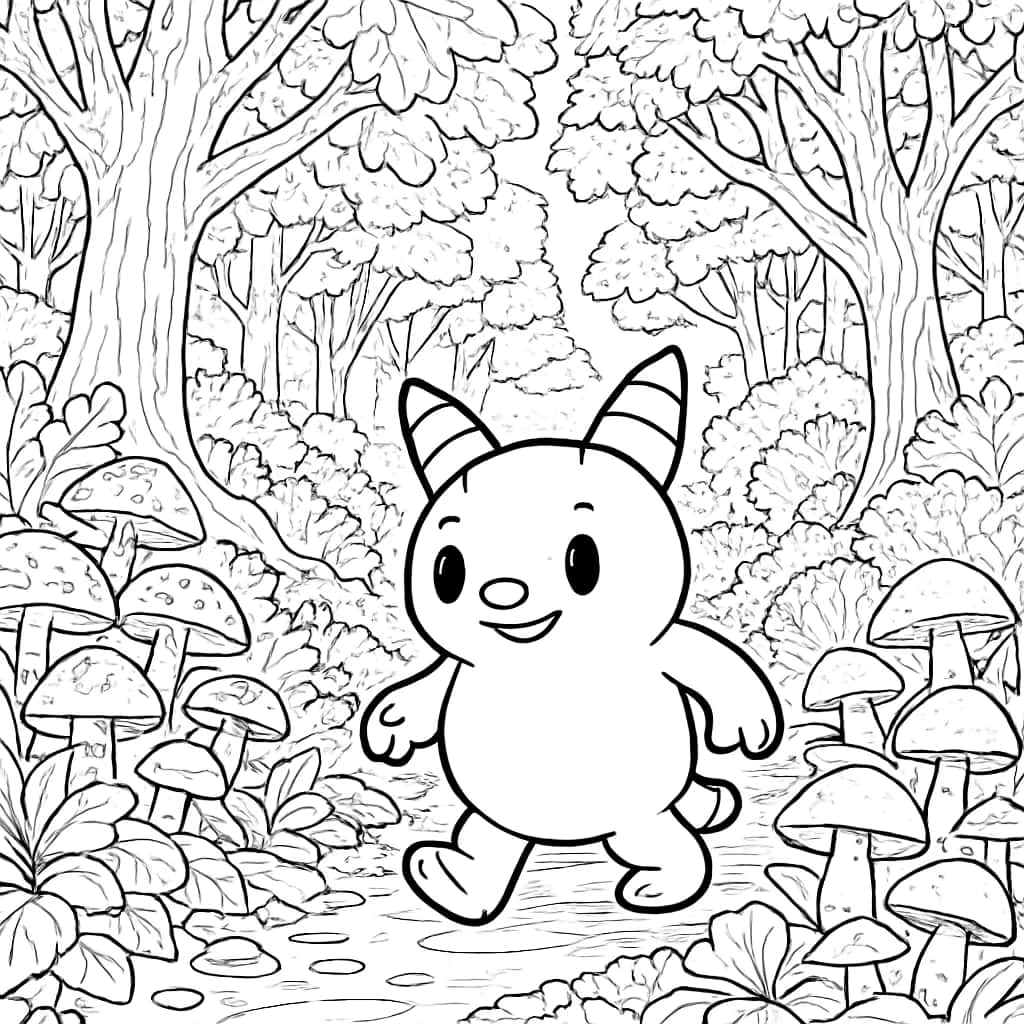 Sprunki Coloring Pages - Forest Exploration