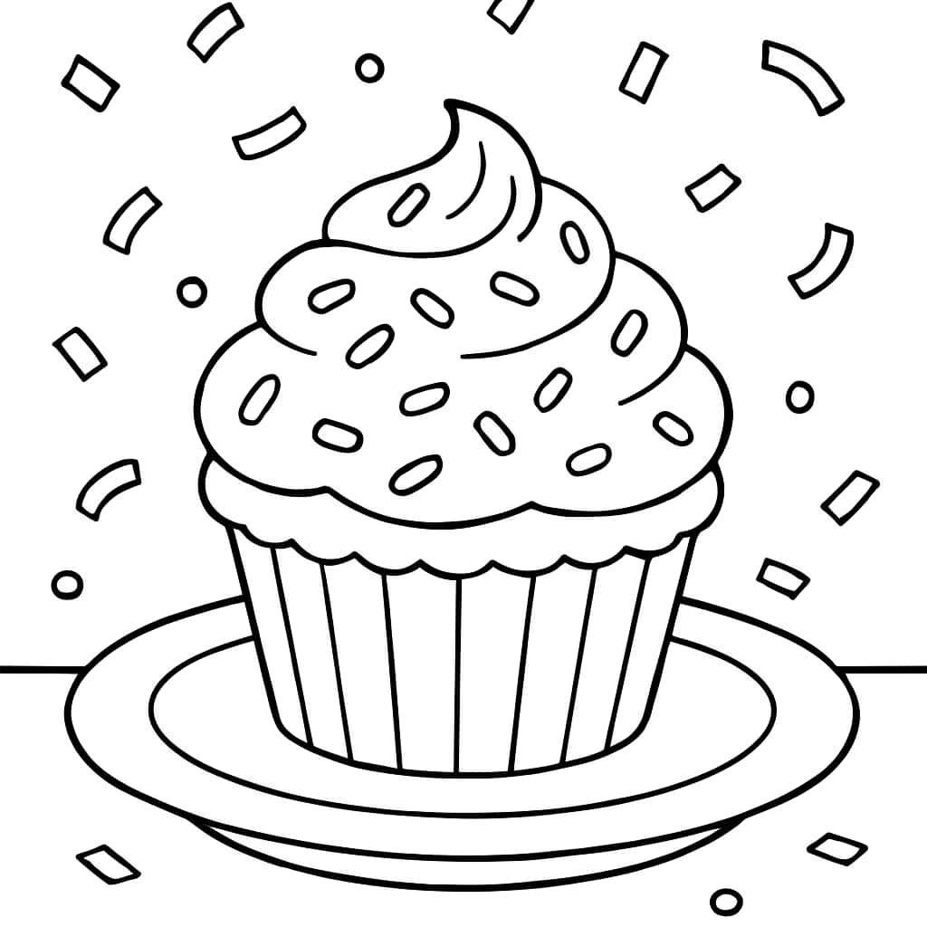 杯子蛋糕涂色页