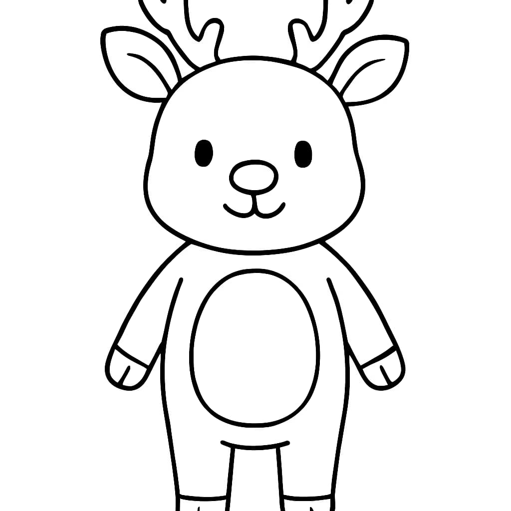 Deer Coloring Pages – Cute Deer Standing Printable for Toddlers