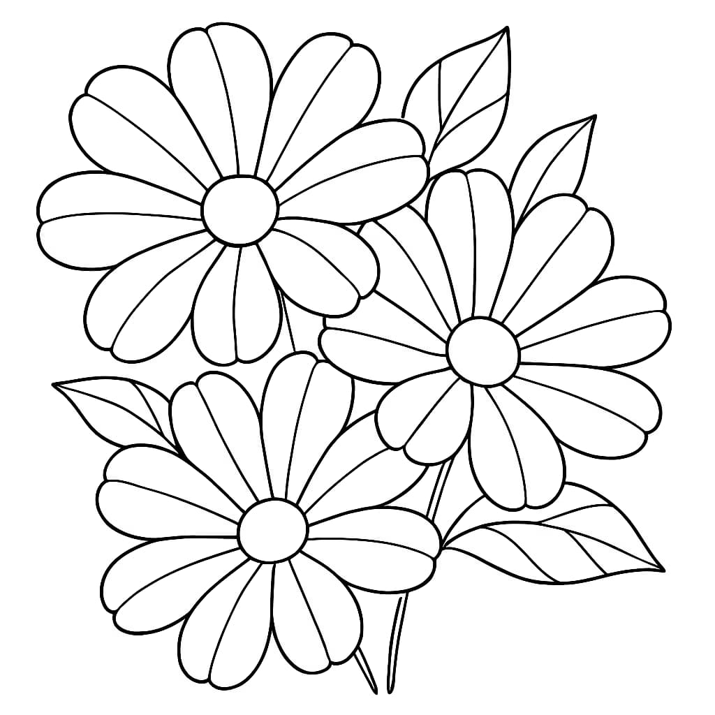 Kindergarten Coloring Pages – Flower Garden Coloring Page for Toddlers