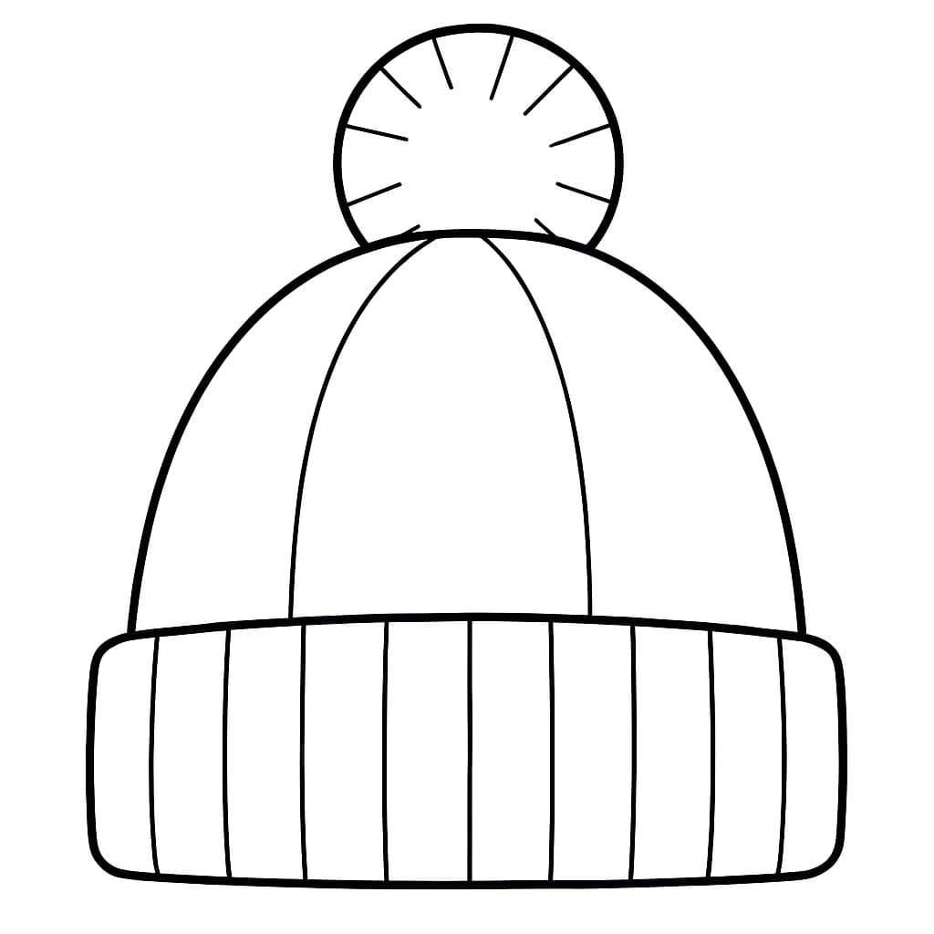 Pages de coloriage d'hiver – Bonnet d'hiver pour tout-petits