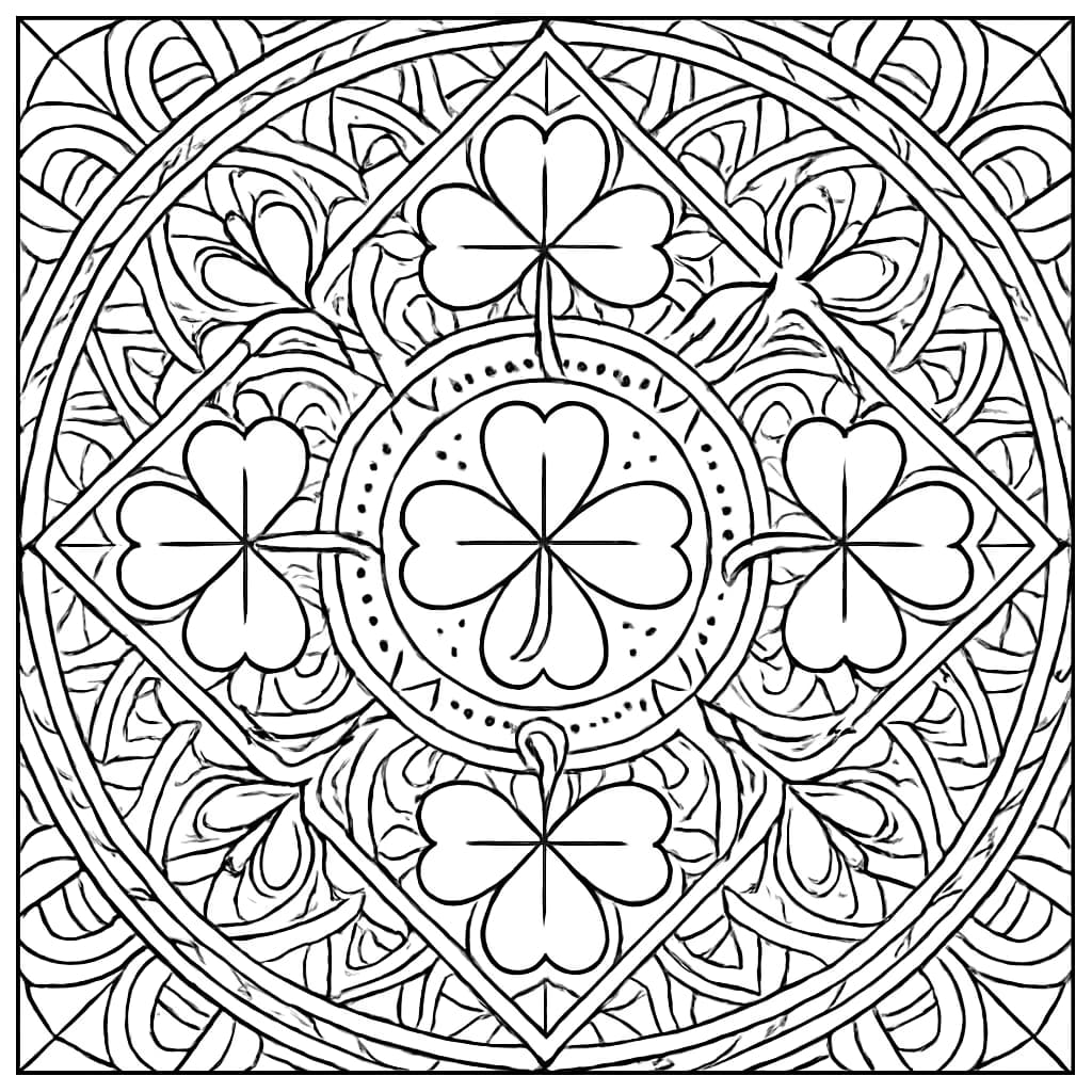 Pages de coloriage Trèfle à quatre feuilles