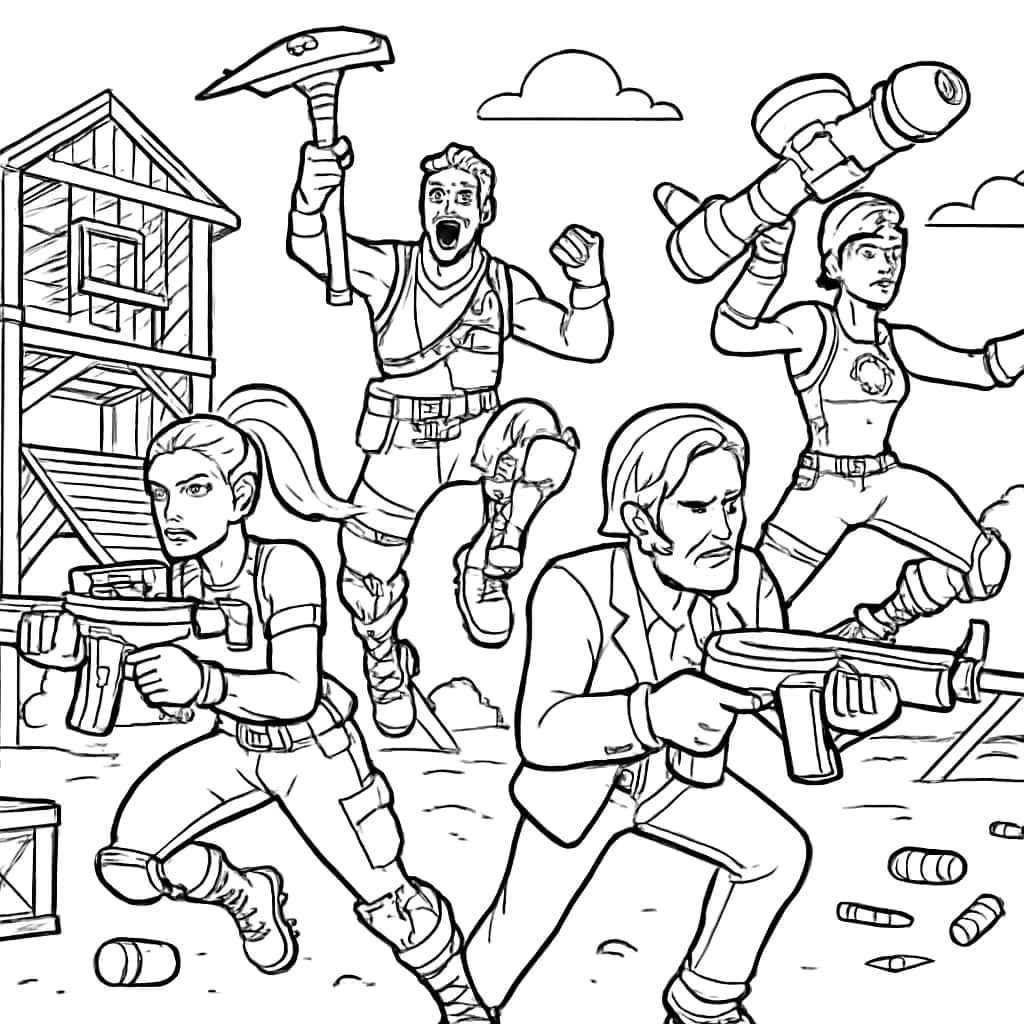 Fortnite раскраски — командная битва