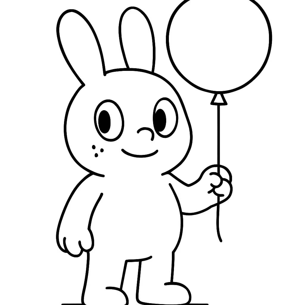 Sprunki Coloring Pages – Sprunki with Balloon for Toddlers