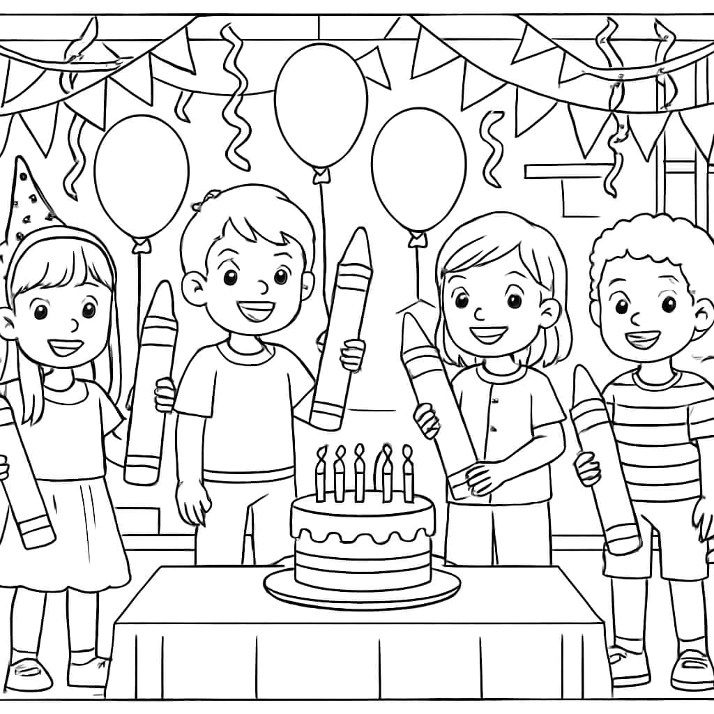 Crayon Coloring Pages: Festa con i Crayon da colorare