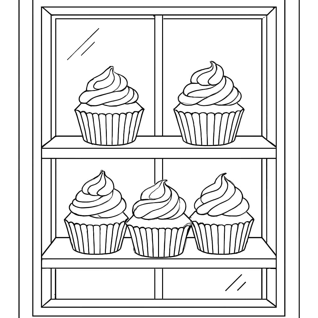 Cupcake Ausmalbilder – Bäckereifenster