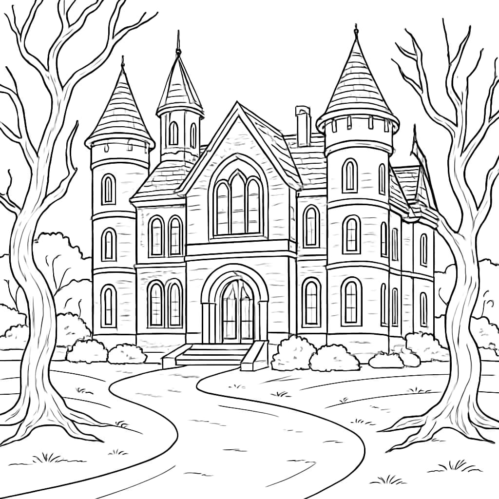 Haunted Mansion Coloring Pages