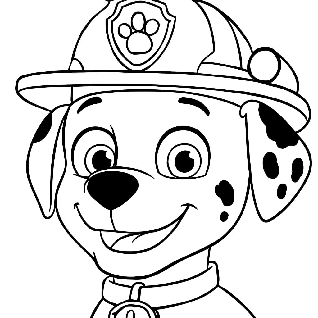 Paw Patrol 색칠공부 페이지 - 마샬 얼굴