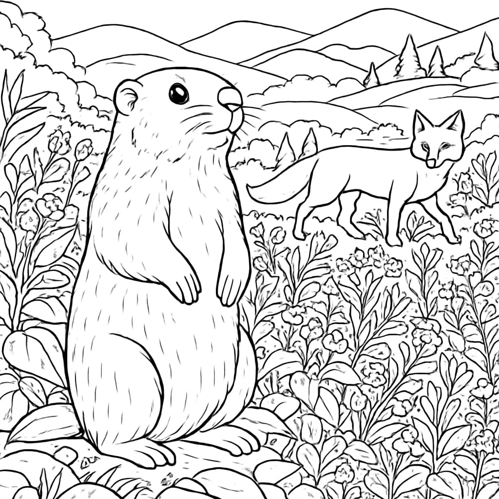 Páginas para colorir de Marmota