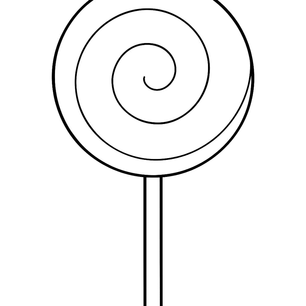 Pages de coloriage de bonbons - Grand sucette pour tout-petits