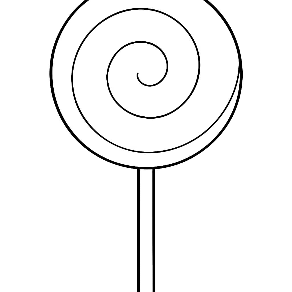 Pages de coloriage de bonbons - Grand sucette pour tout-petits