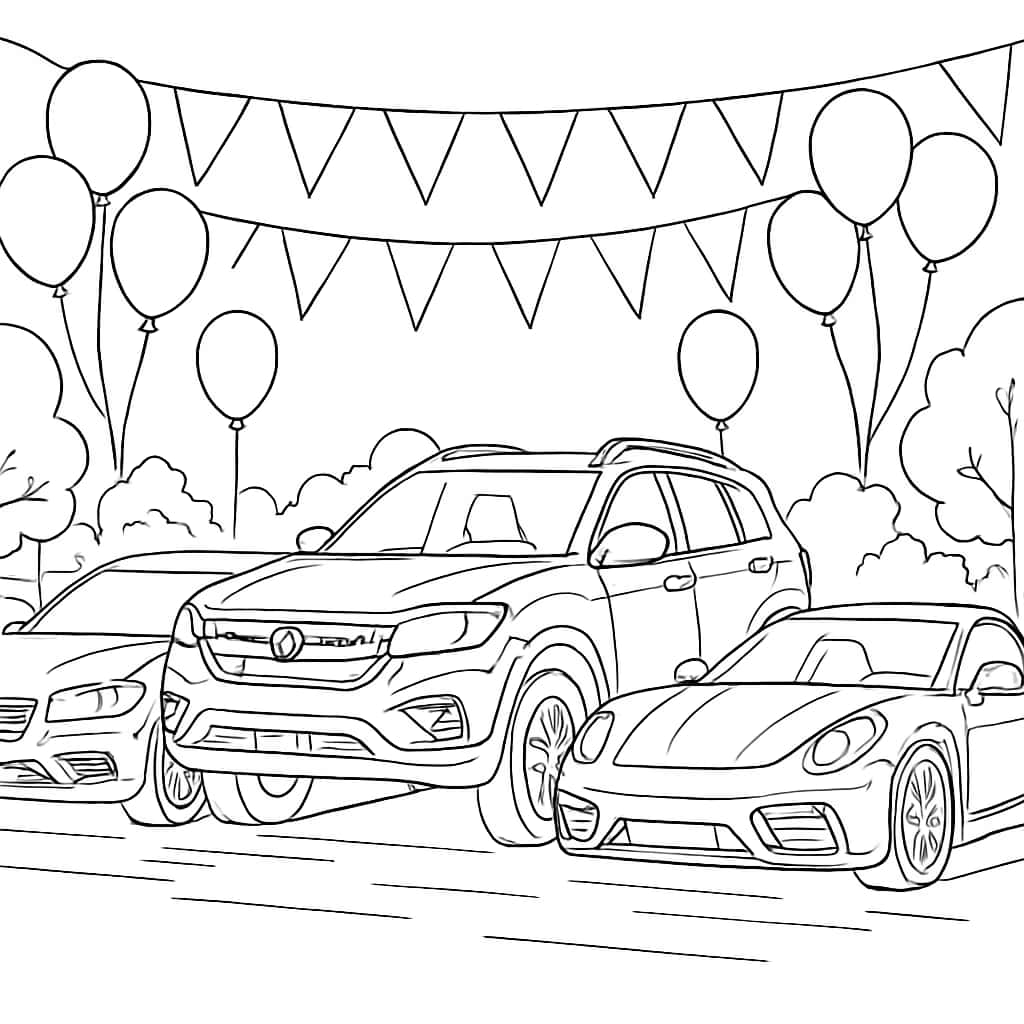 자동차 색칠공부 페이지