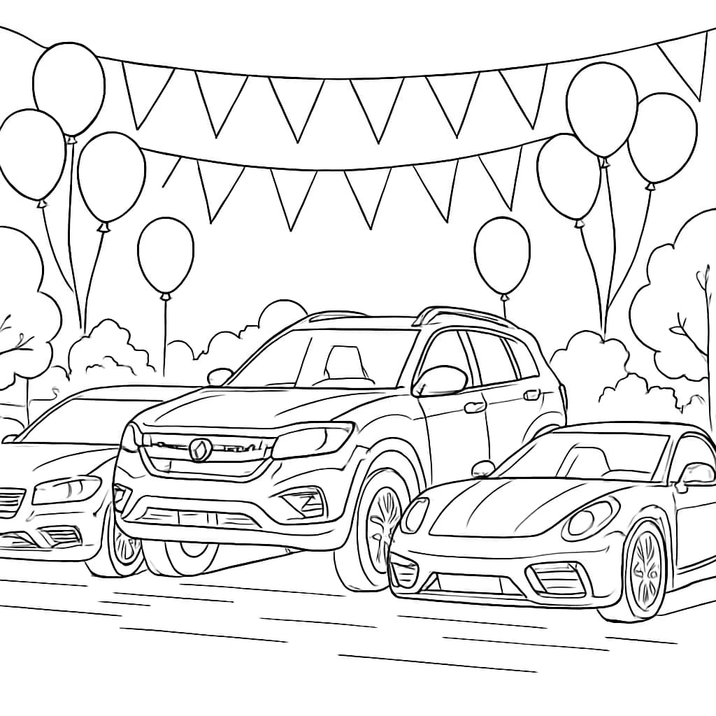 자동차 색칠공부 페이지