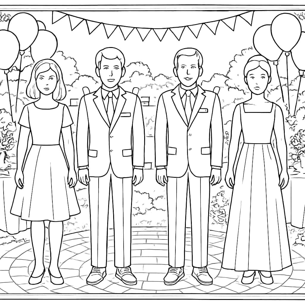Paper Dolls Coloring Pages - Garden Party