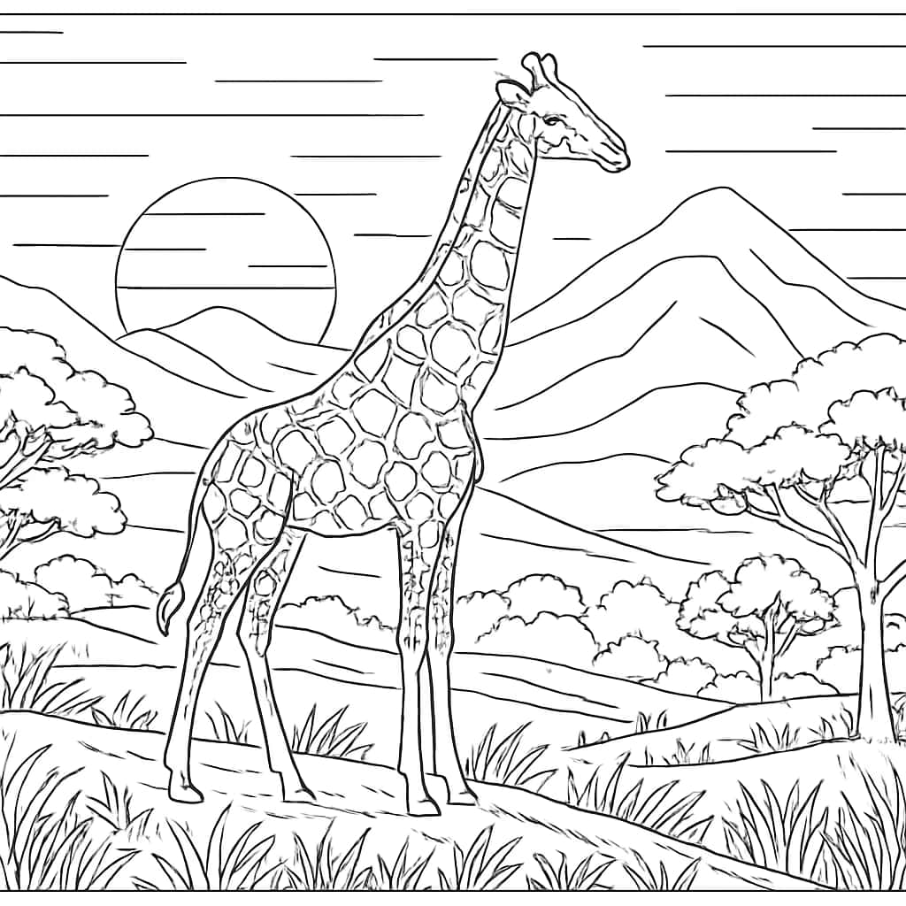 Páginas para colorear de jirafas