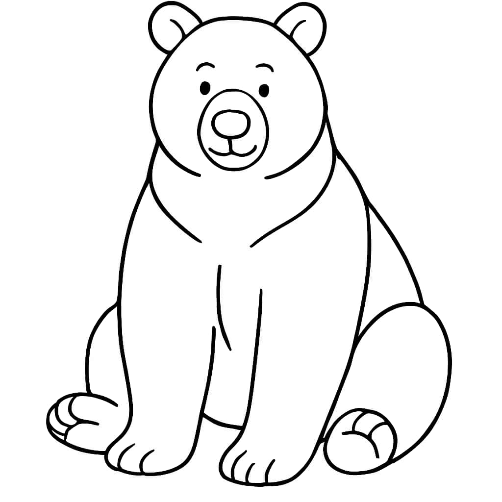 Kindergarten Coloring Pages | Happy Bear Coloring for Toddlers