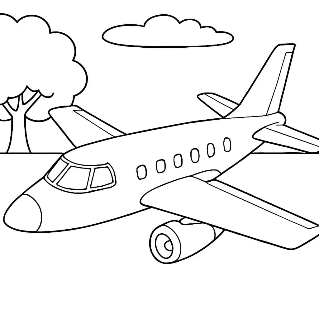 Airplane Coloring Pages - Classic Jet Airplane for Kids
