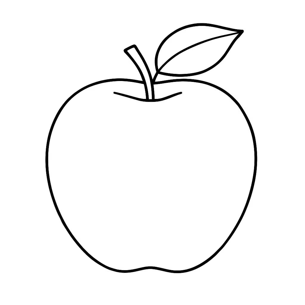 蘋果涂色頁(Apple Coloring Page)適合幼兒