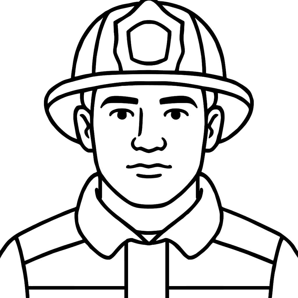 消防员涂色页:微笑消防员脸