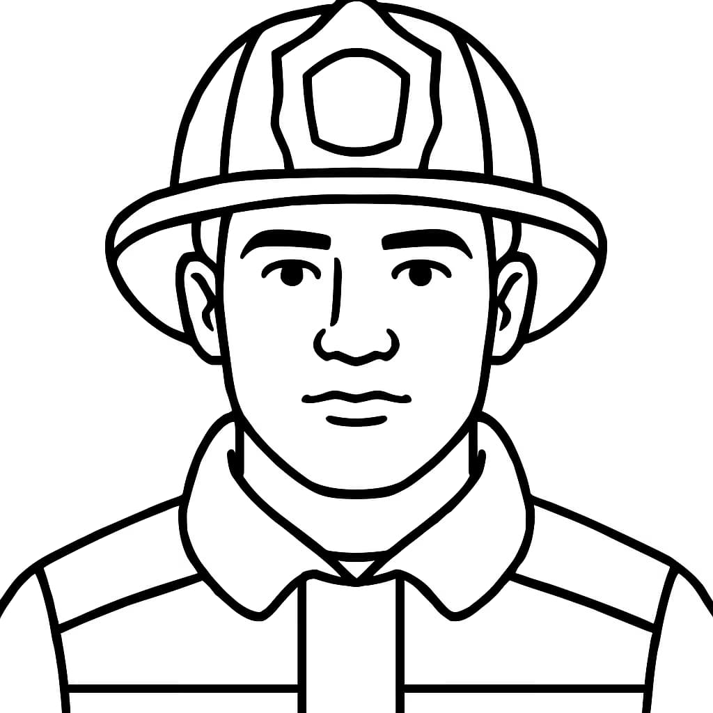 消防员涂色页:微笑消防员脸