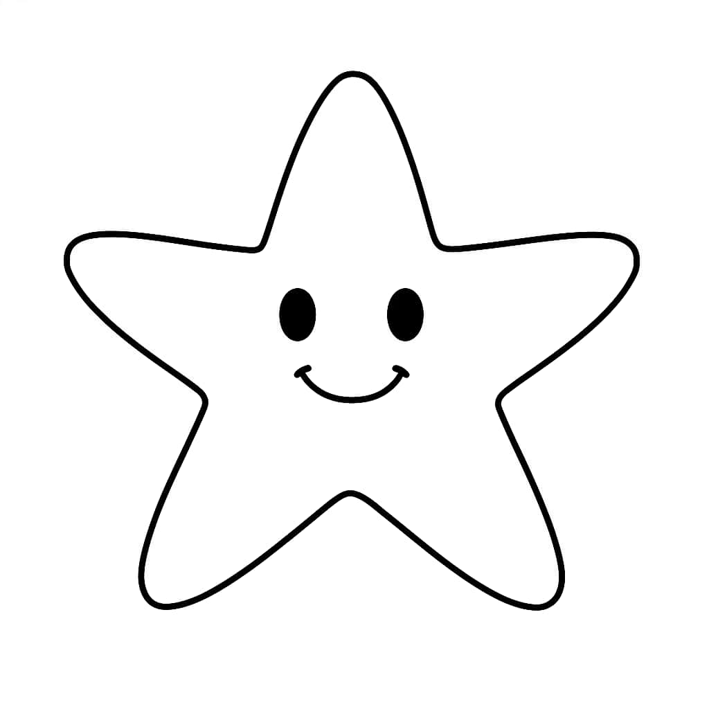Ocean Animals Coloring Pages - Smiling Starfish