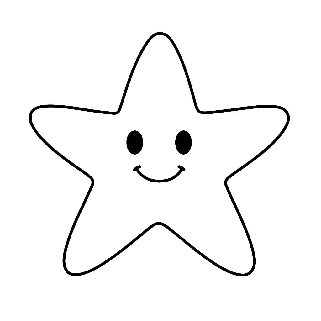 Ocean Animals Coloring Pages – Smiling Starfish