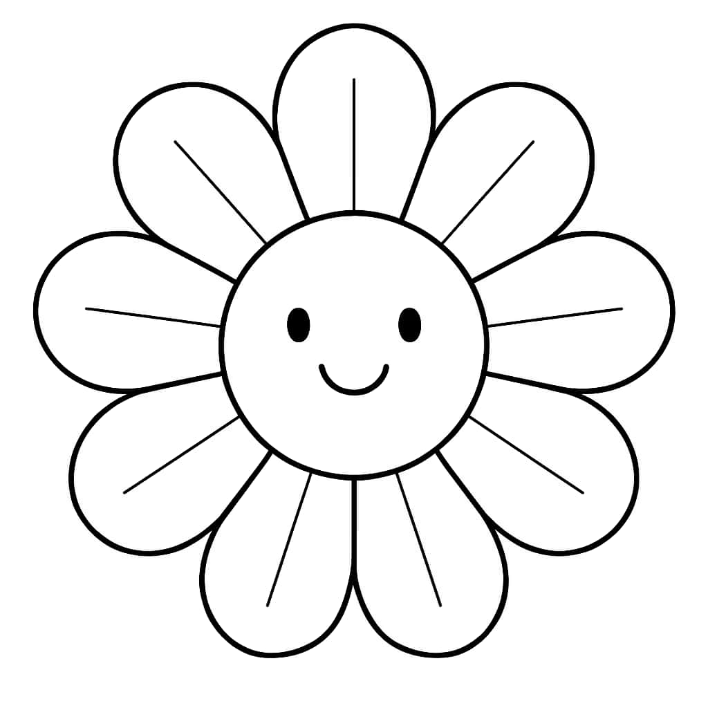 Мандала для раскрашивания — простая цветочная мандала