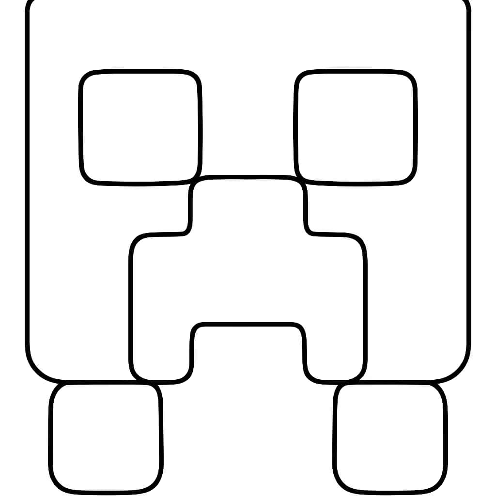 Minecraft Coloring Pages - Simple Creeper Face for Kids