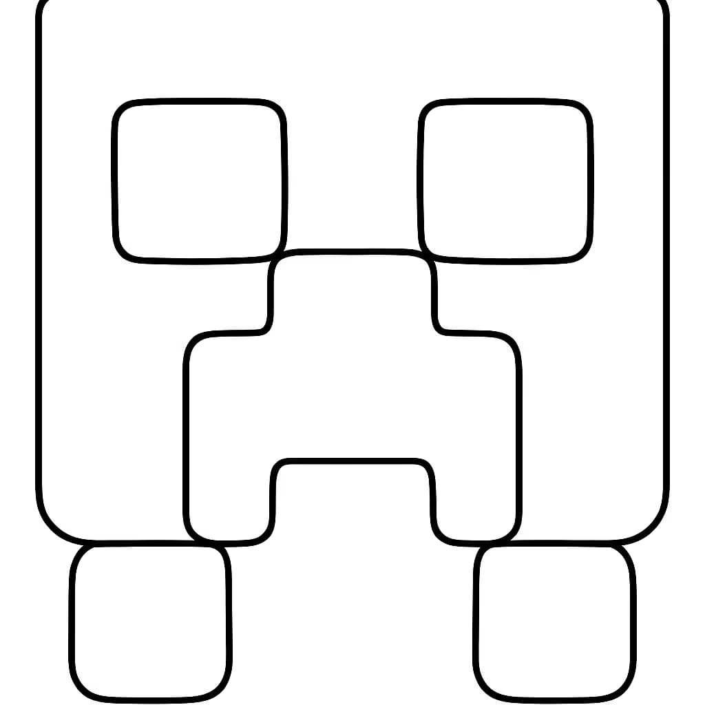 Minecraft Coloring Pages – Simple Creeper Face for Kids