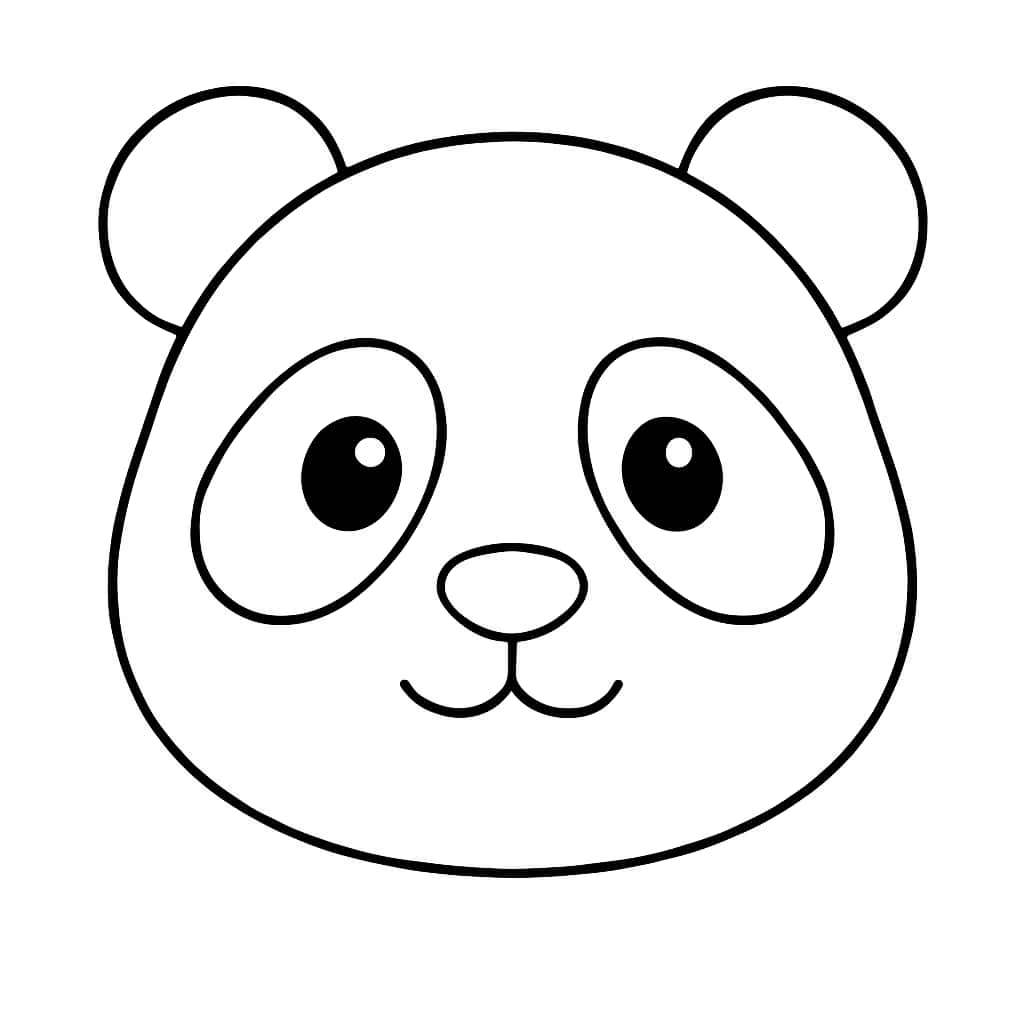 Panda Coloring Pages - Cute Panda Face for Toddlers