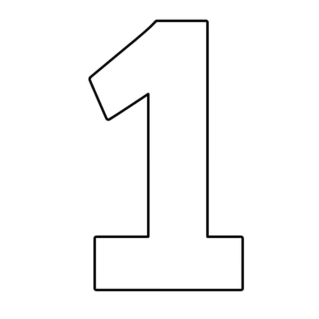 數字涂色頁:幼兒專用數字一涂色圖