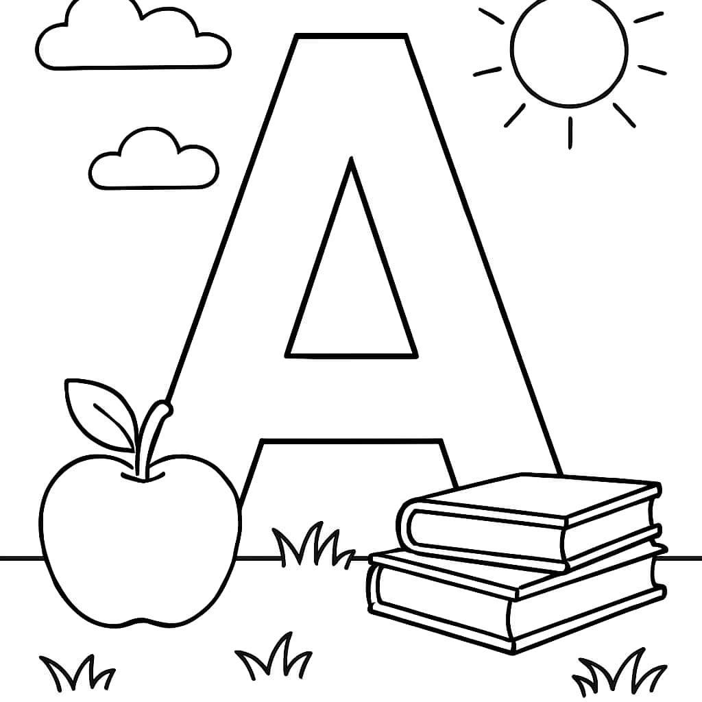 Letter A Coloring Pages - Large Letter A Outline for Toddlers