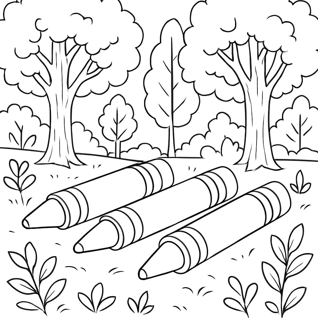 Crayon 涂色頁:森林場景