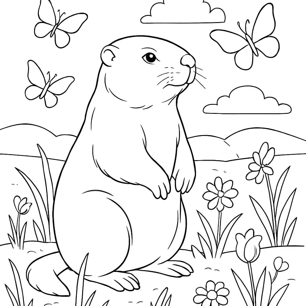 그라운드호그 색칠 공부 페이지