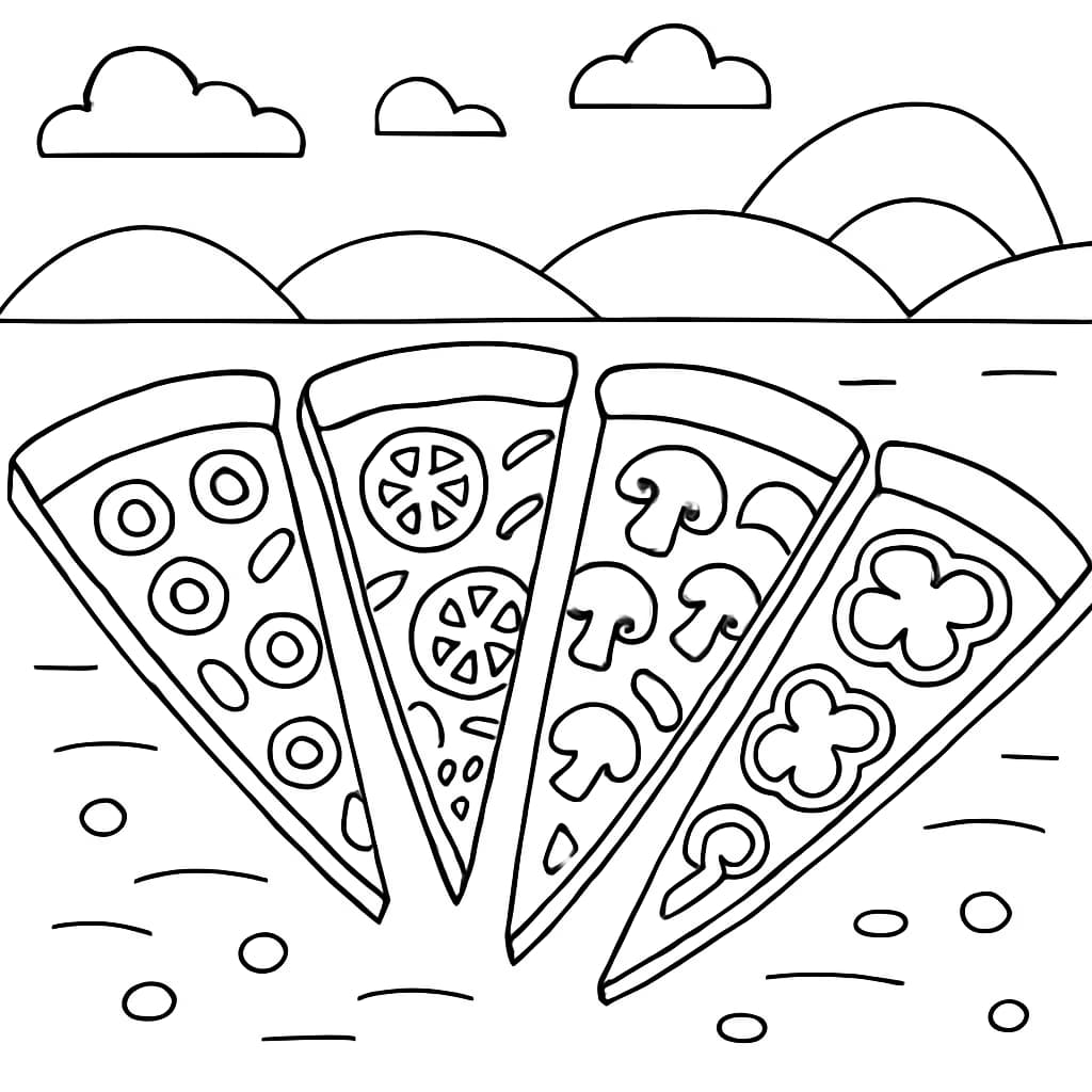 Pizza Coloring Pages – Pizza Toppings Selection for Teens