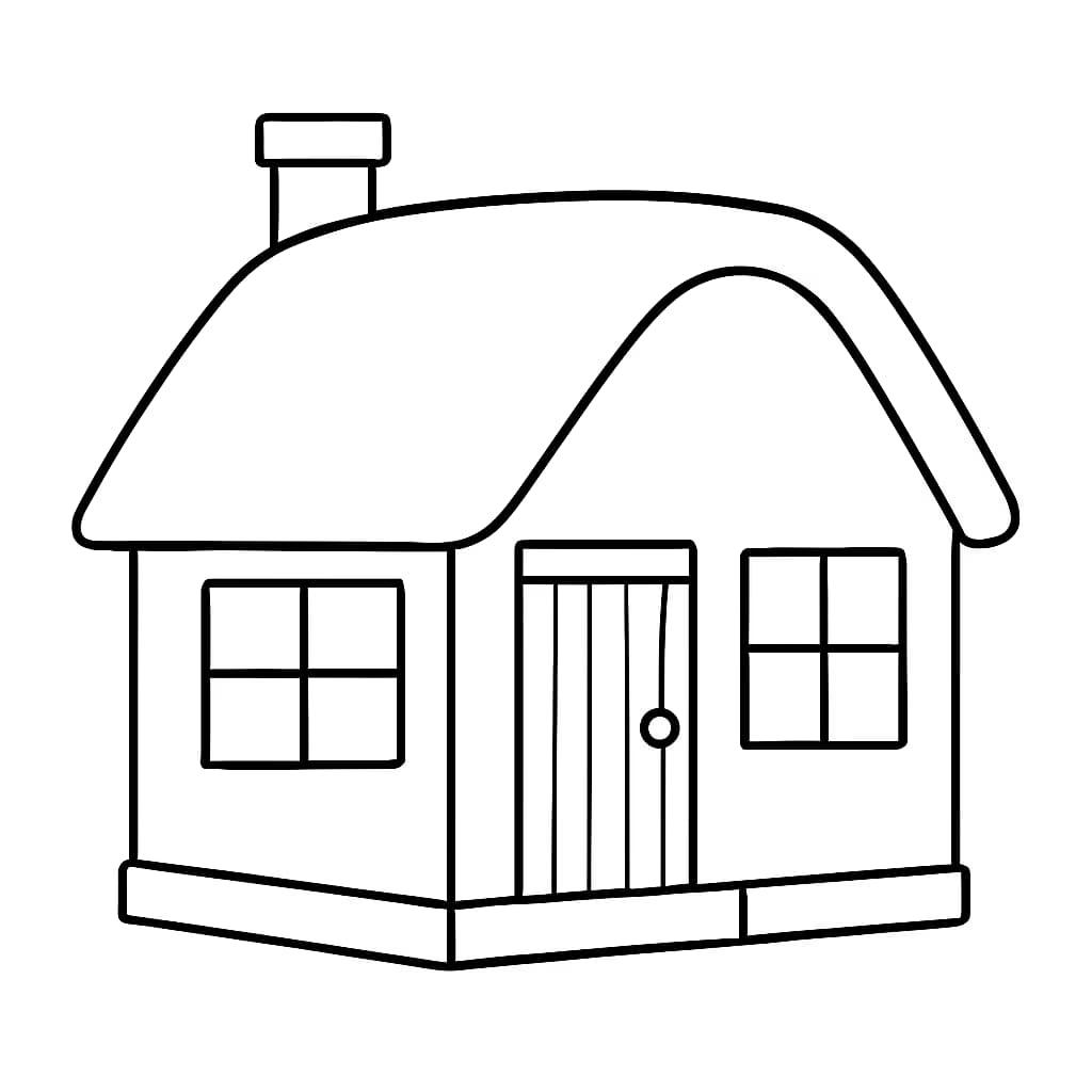 House Coloring Pages – Cute Cottage for Toddlers