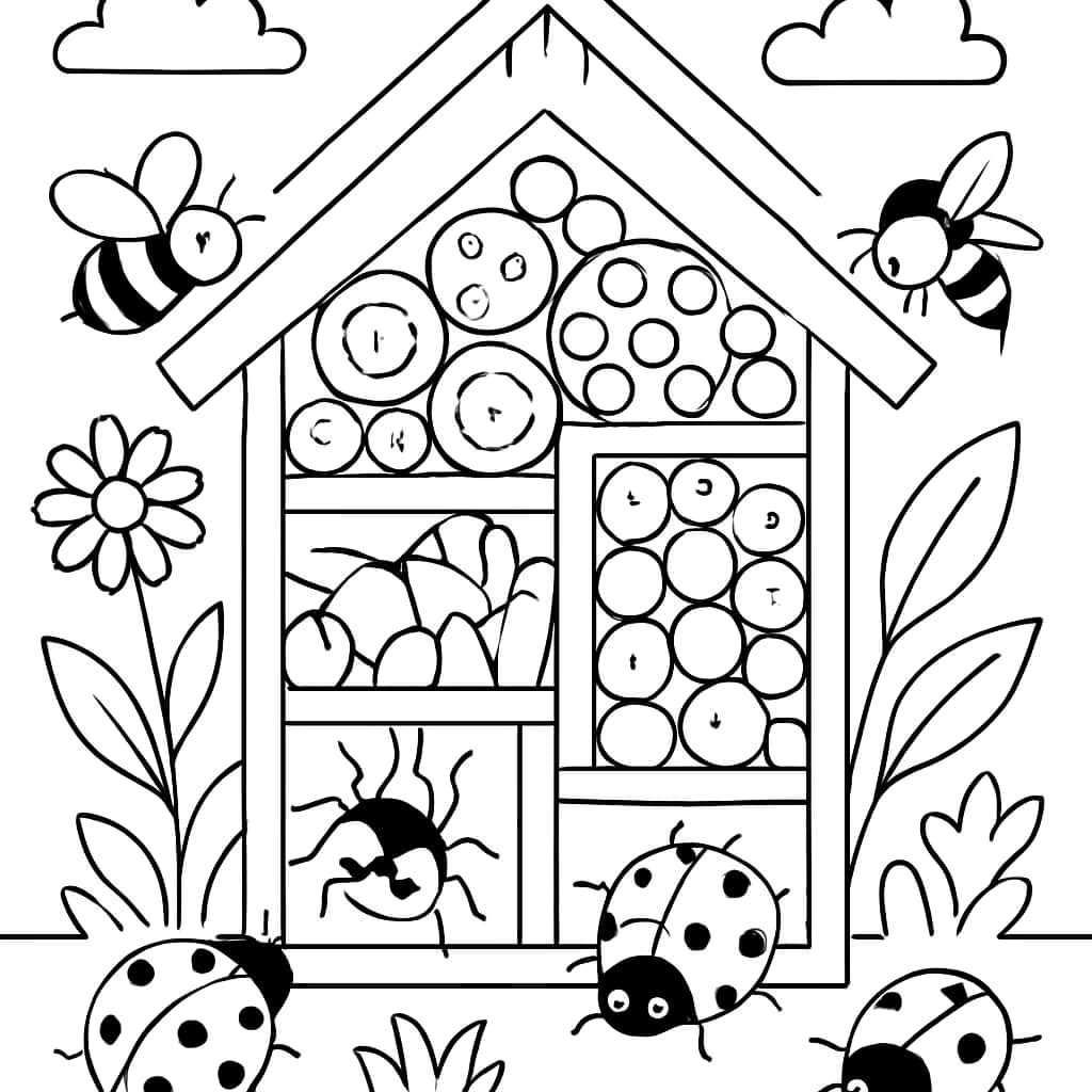 Bug Hotel Coloring Pages